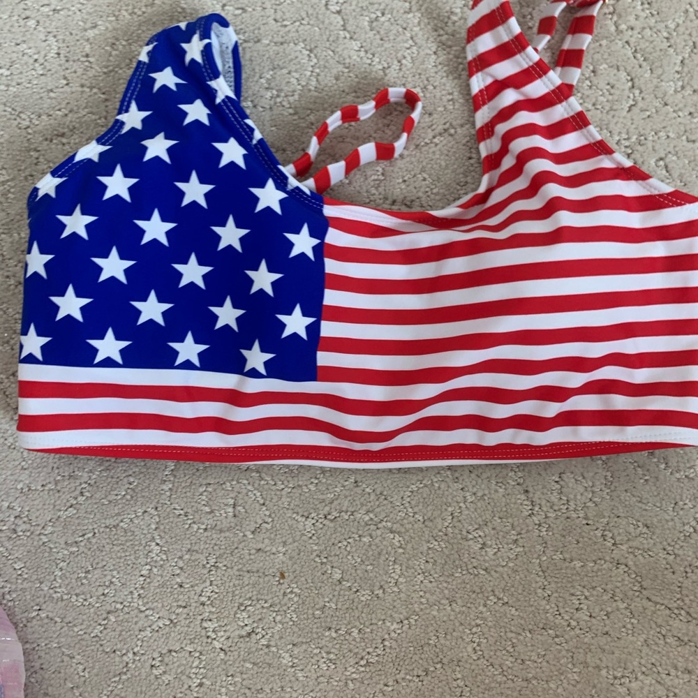 NWT flag bikini top